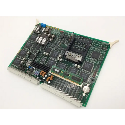 Green circuit board with black integrated circuits capacitors and connectors for hitachi cu0002-s13 cu0002-r13 ultrasound module