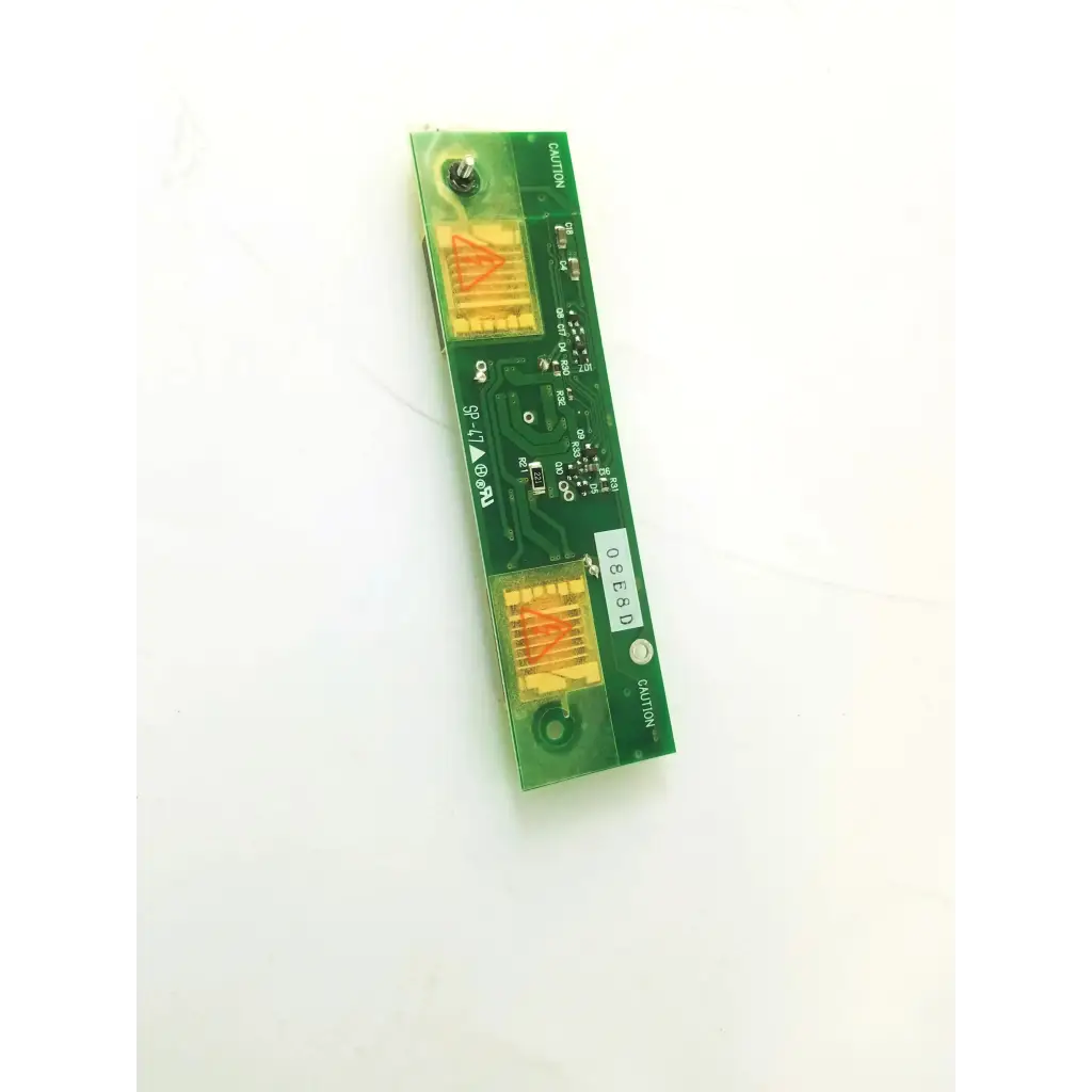 Green rectangular hitachi vnr10c209-inv inverter board with two yellow connectors and printed labels for industrial use
