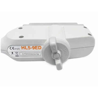 White plastic hl5-9ed door closer with gray locking knob for ultrasound transducer probe biomed certified use