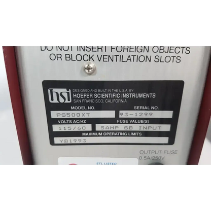 Hoefer PS500XT DC Power Supply, 500V 400mA 200W Laboratory Power Supply, second-hand product photo 6