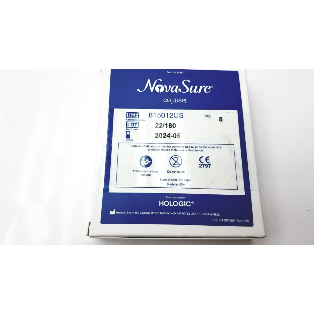 Load image into Gallery viewer, Hologic LBL-05841 Rev.001 NovaSure Medical Carbon Dioxide