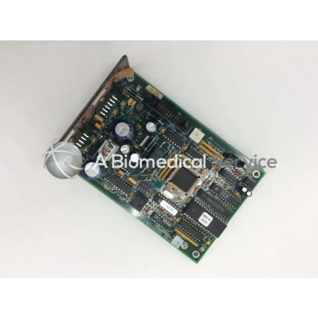 Green printed circuit board with black and silver components for hologic qdr explorer motor control board p n 140-0085
