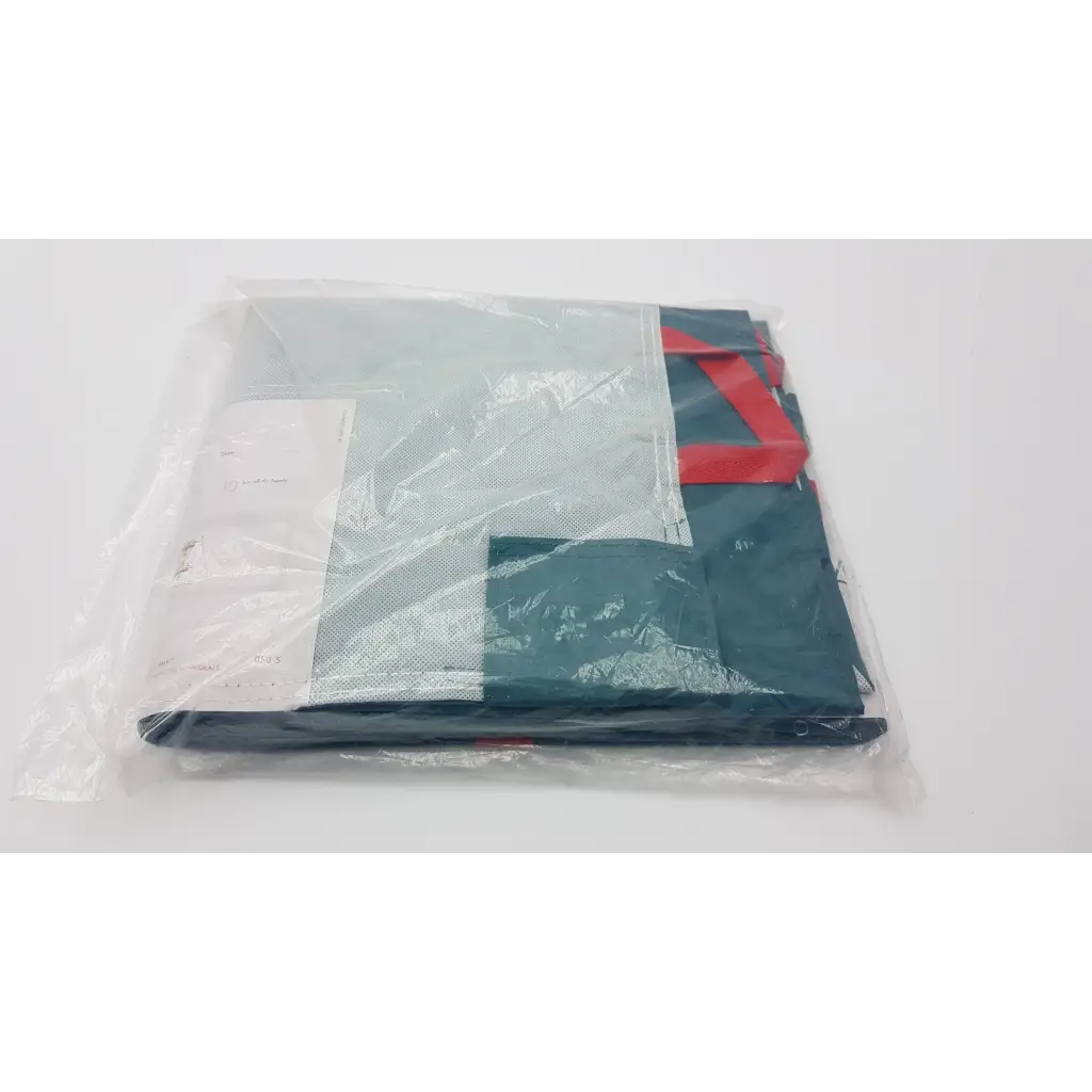 Dark green and red lateral transfer air mattress wrapped in clear plastic for single-patient use 34x78 hovermatt