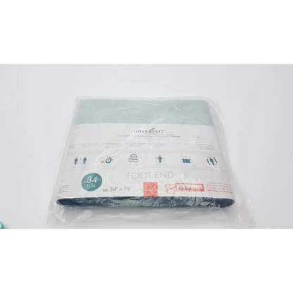 Hovermatt 34x78 light blue and black lateral transfer air mattress pad packaged with size label for single-patient use