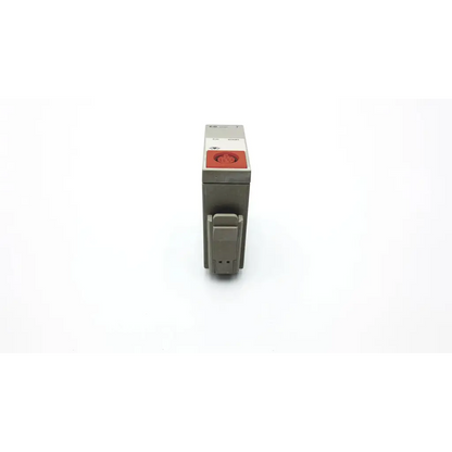 Gray plastic industrial relay with red circular label on top in hp c.o m1012a cardiac output module