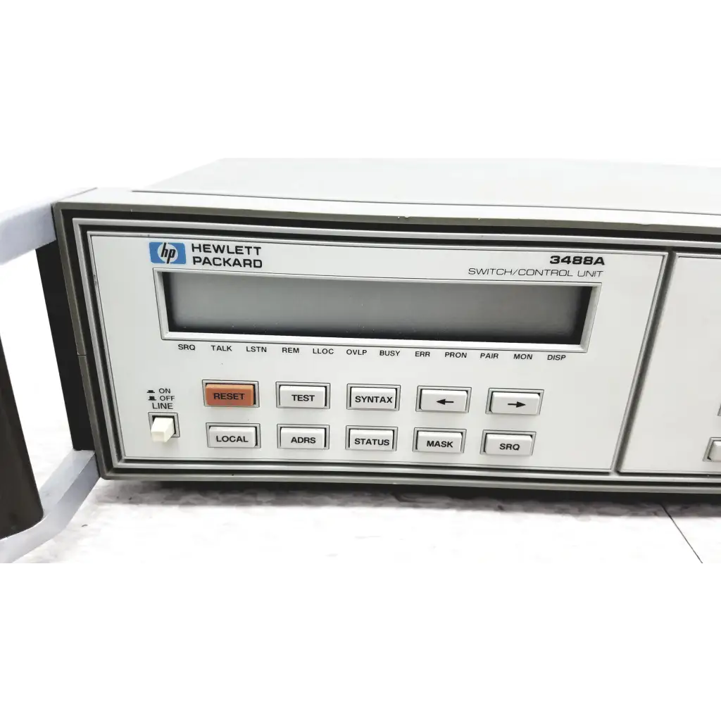 White hewlett packard 3488a switch control unit with gray bezel and labeled buttons for switch control use