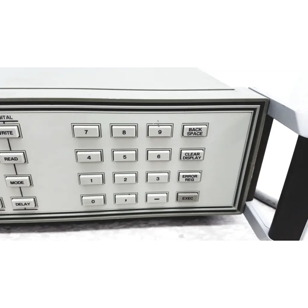 White hewlett packard 3488a switch control unit with black keypad buttons in gray metallic casing for switch control use