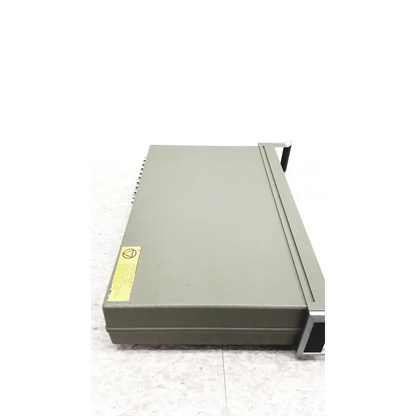 Gray metal hewlett packard 3488a switch control unit with yellow warning label for switch control use