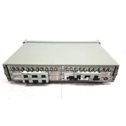 Gray metallic hewlett packard 3488a switch control unit with multiple labeled ports for switch control use
