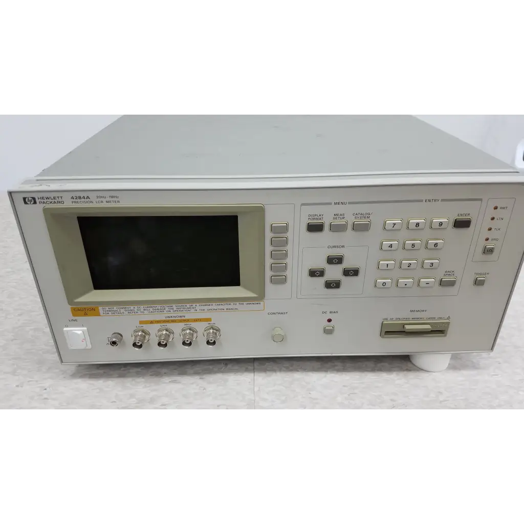 Gray hp 8364a precision oscilloscope with numeric keypad and multiple bnc connectors for hewlett packard precision lcr meter use