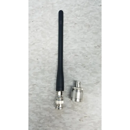 Black rubberized antenna with silver metallic connector for hewlett packard 8920a communications test set