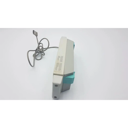 Gray and teal plastic apple magsafe charger with coiled cable for hp m1041a intellivue information center module rack