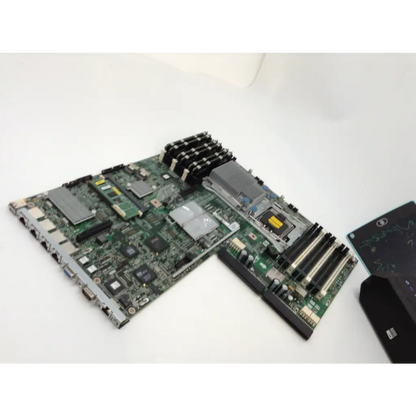 Green hp proliant dl360 g7 motherboard system board with black and silver components ram slots and cpu socket ep527800aa