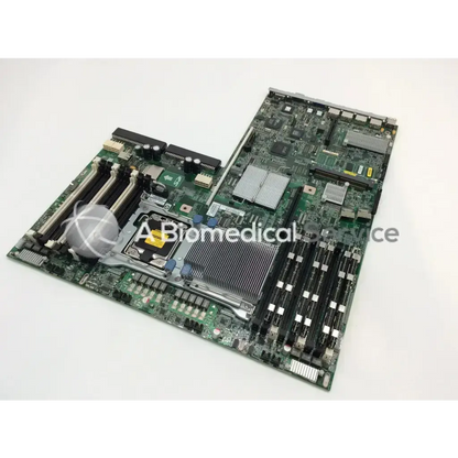 Green proliant dl360 g7 system board with silver heat sinks and black ram slots bbce6-4 motherboard view