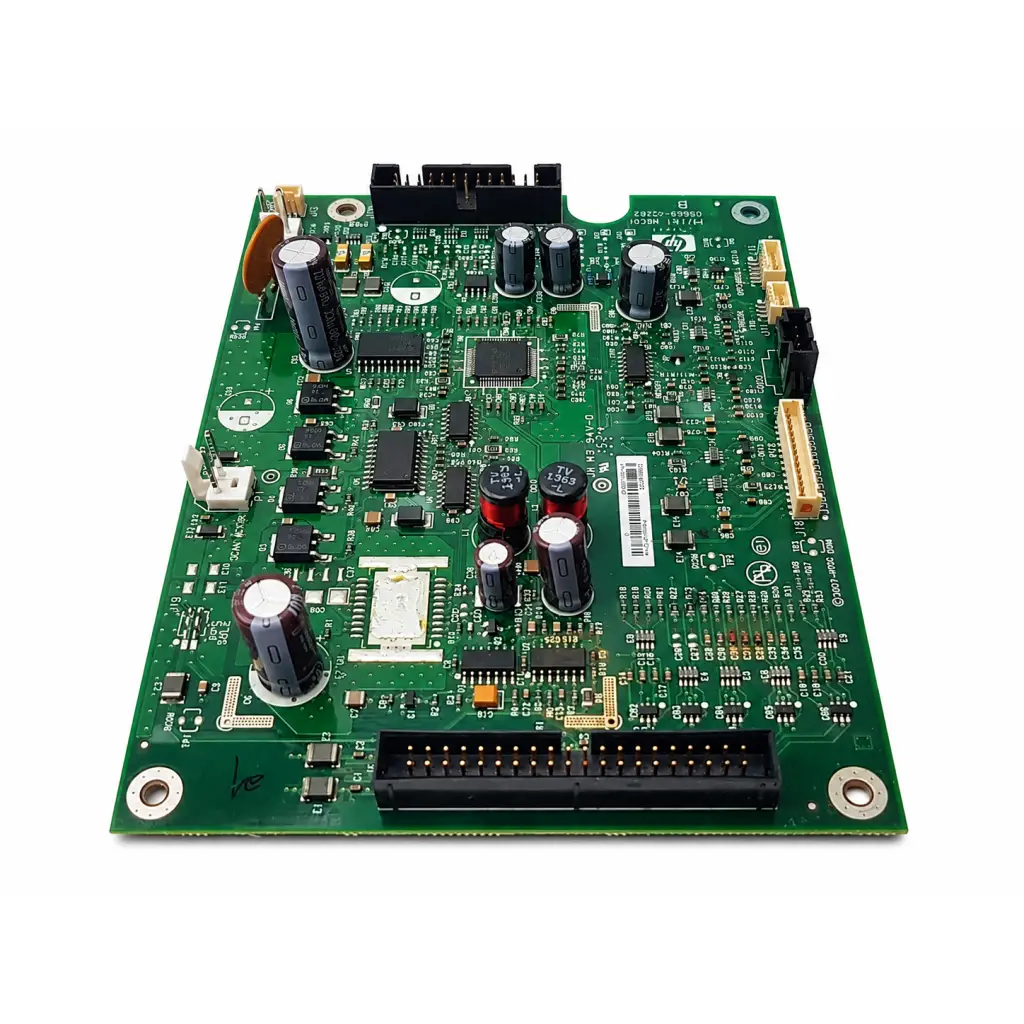 Green hp q5669-20262 print mech pca board with black and silver components for hp designjet plotters
