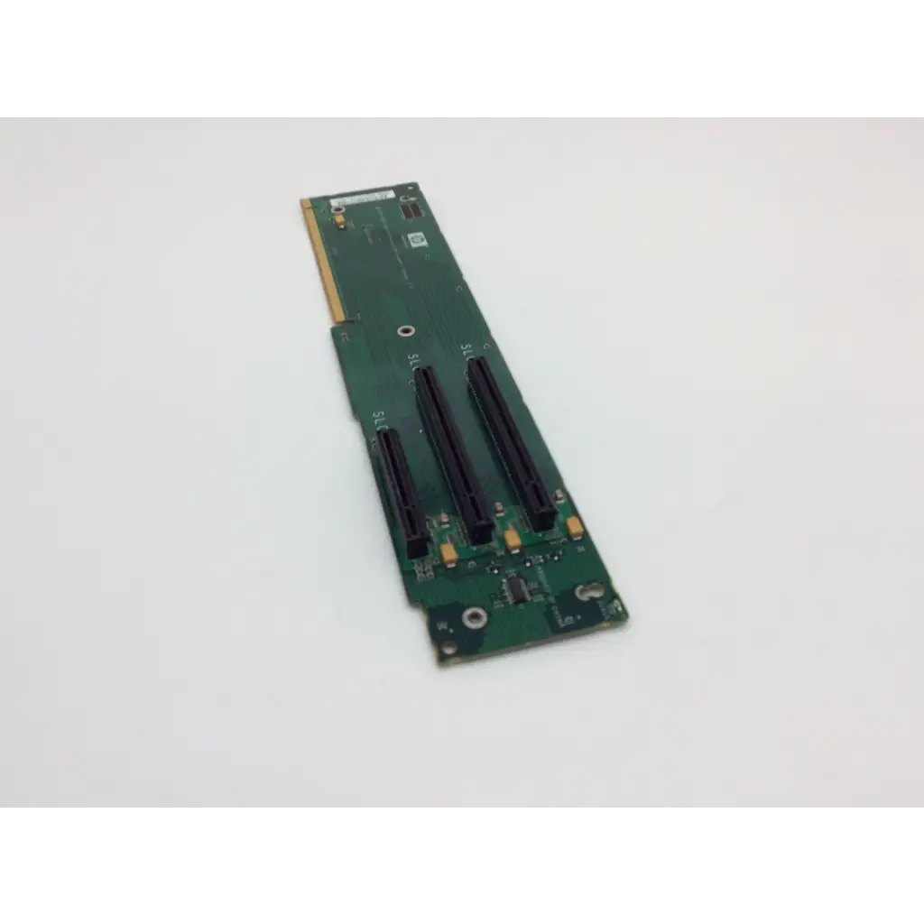 Green circuit board riser pa9c50a9vv631e with three black pcie slots and gold-colored connectors for hp devices