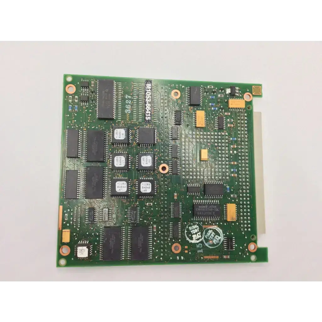Green telemetry interface card module with black integrated circuits and gold connectors for HP M1053-66415 use