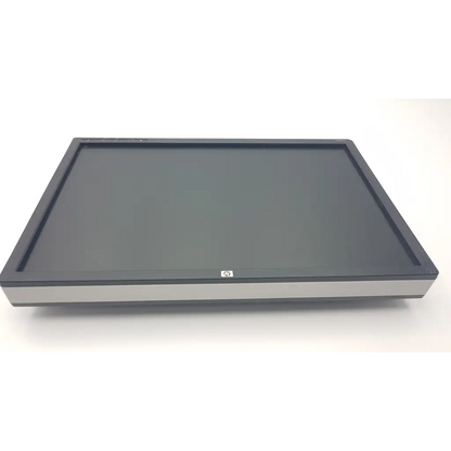 Black and silver hp zr24w hstnd-2811-t widescreen monitor with sleek rectangular design ideal for professional use