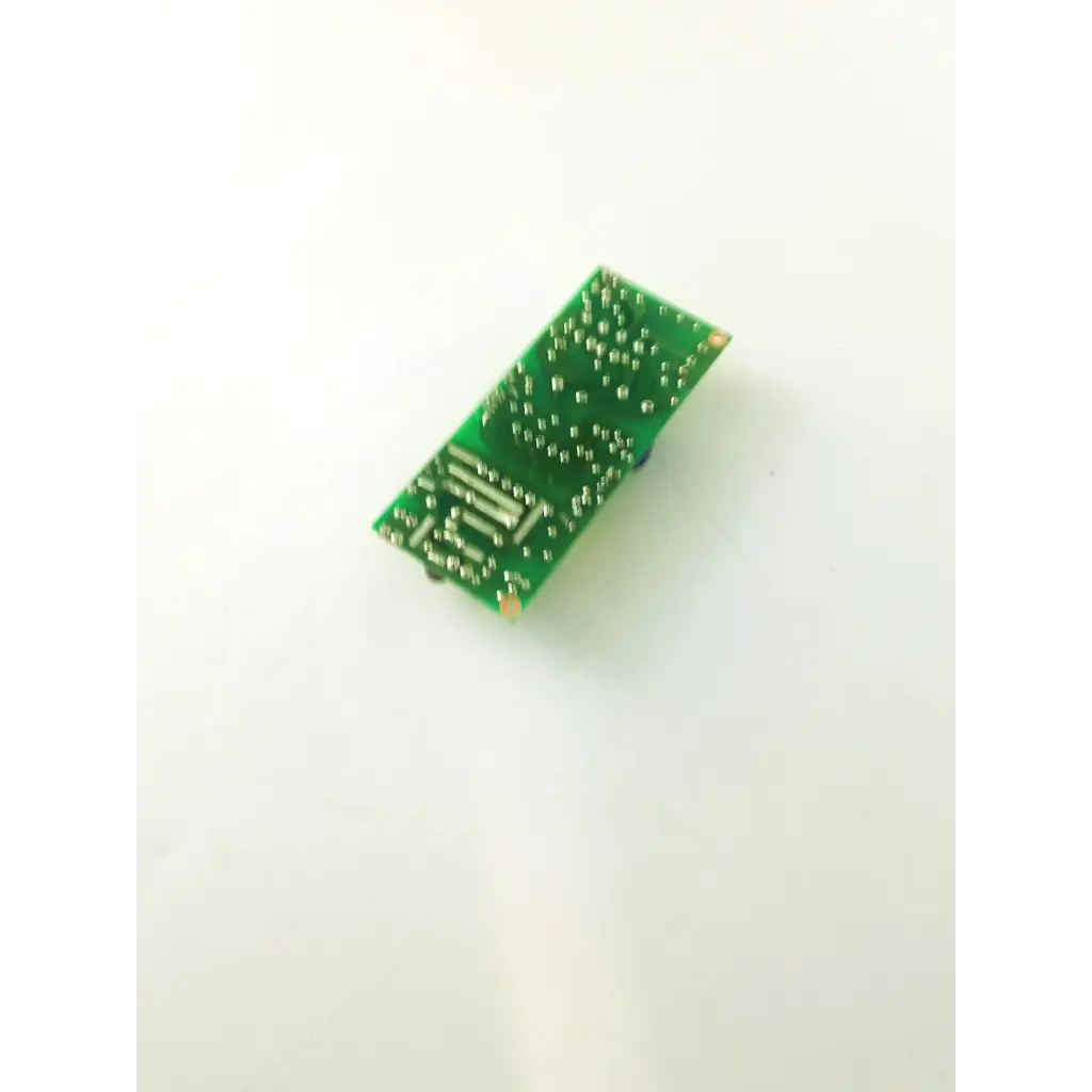 Green rectangular hsv-12-50l control board with silver soldered components and gold-plated edges for electronics control