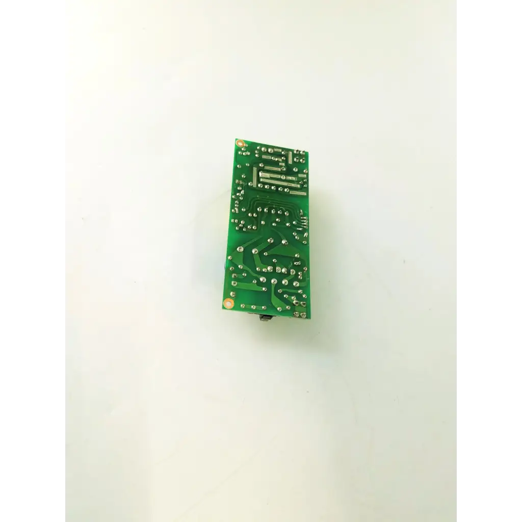 Green rectangular hsv-12-50l control board with silver solder points and metallic components for electronic control