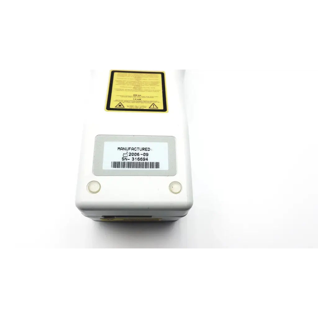 White rectangular i-stat 1 analyzer blood hematology device with yellow warning label and barcode sticker blood hematology portable
