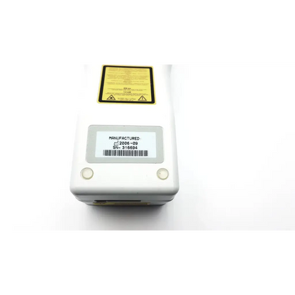 White rectangular i-stat 1 analyzer blood hematology device with yellow warning label and barcode sticker blood hematology portable
