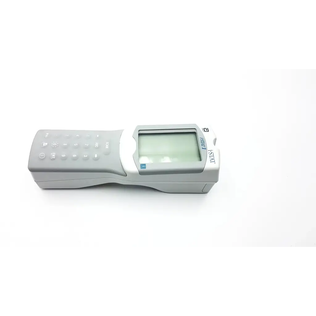 Gray portable i-stat 1 analyzer blood hematology device with digital screen and numeric keypad by hach