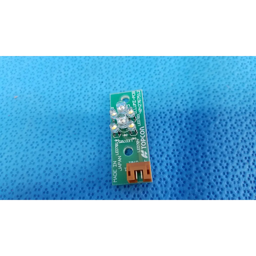 Green circuit board with six white leds and orange connector for topcon internal led illumination retinal camera board
