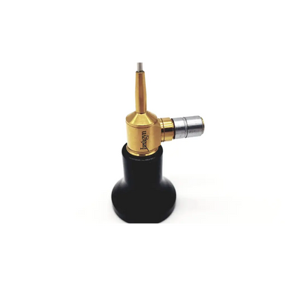 Gold-colored imagyn microlap ml-gold 2.0mm 0º cystoscope with black base and silver connector branded jr