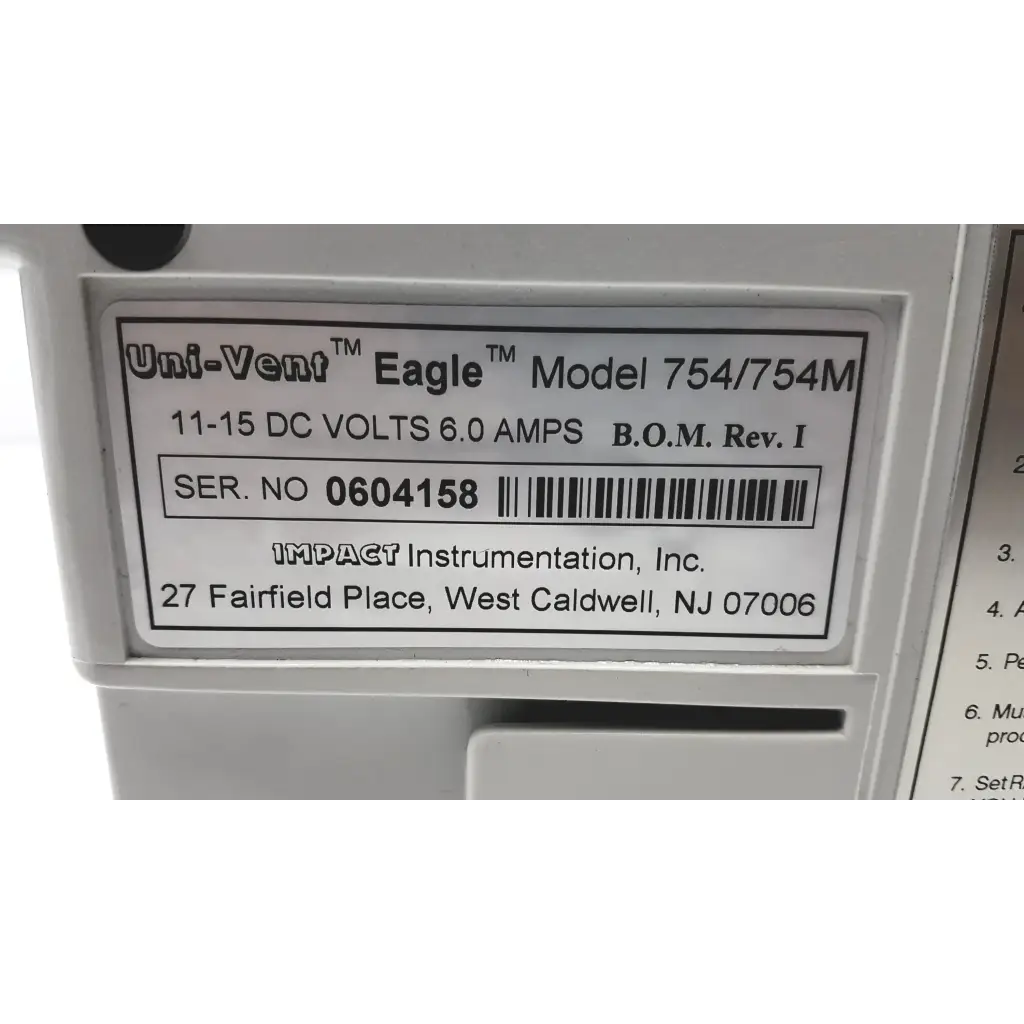 Load image into Gallery viewer, Impact Instrumentation Inc. Uni-Vent 754 Portable