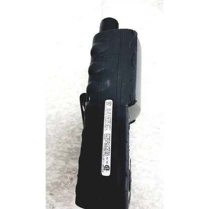 Black plastic industrial scientific ibrid mx6 multi gas monitor with textured grip and white label showing specifications