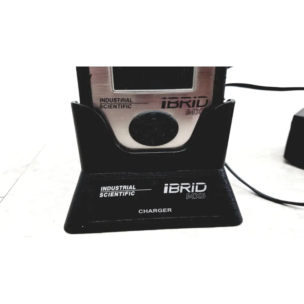 Black plastic charger stand for industrial scientific ibrid mx6 multi gas monitor with durable design