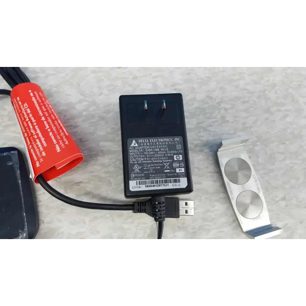 Black plastic usb power adapter with red protective sleeve for innov-x systems a-4000 s alpha handheld analyzer spectrometer kit
