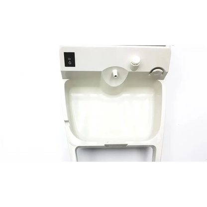 White plastic wall-mounted sink with single faucet and soap dispenser for inspiration respironics nebulizer af5-5 2923sm