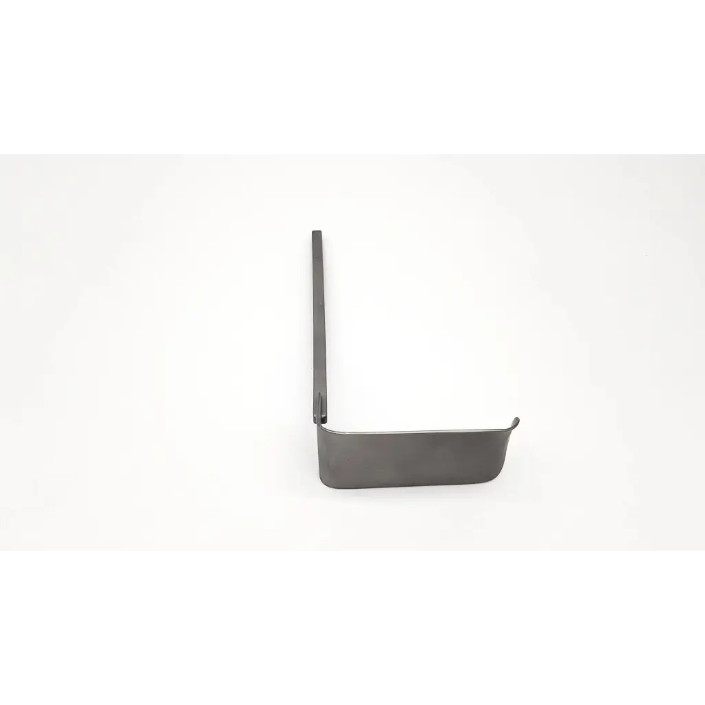 A sleek matte black metal integra jarit kelly fixed l-shaped wall mount with minimalist design for retraction