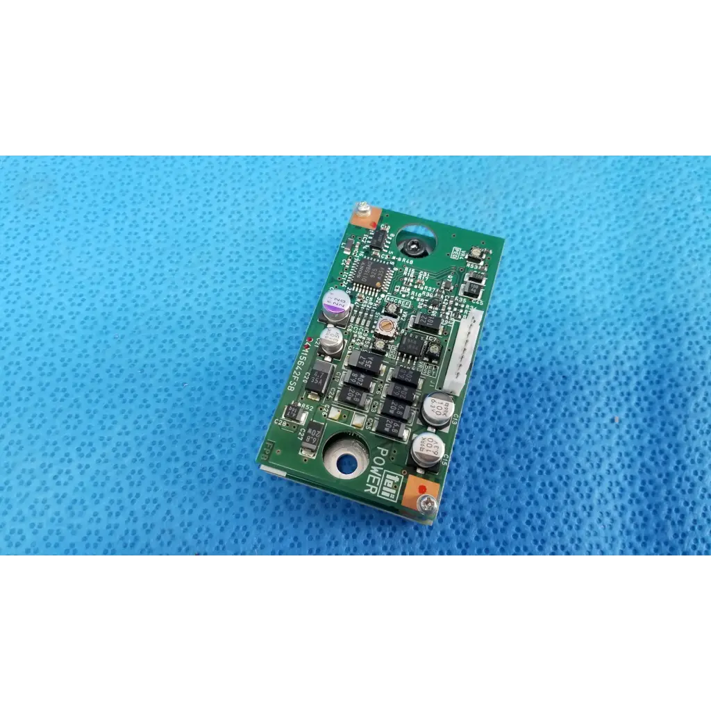 Green rectangular internal ccd camera power control board with labeled power for topcon trc-nw8 fundus retinal camera