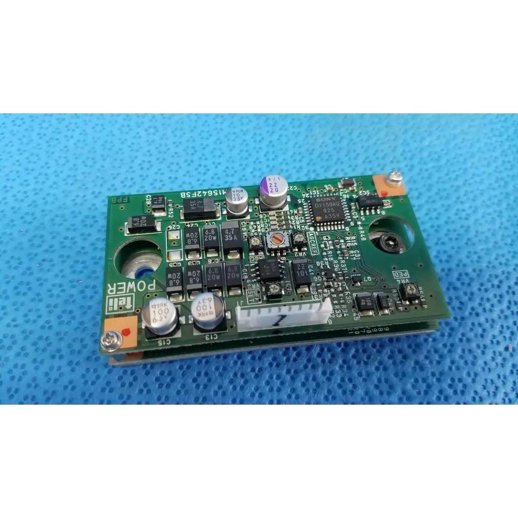 Green rectangular internal ccd camera power control board with capacitors and chips for topcon trc-nw8 fundus camera