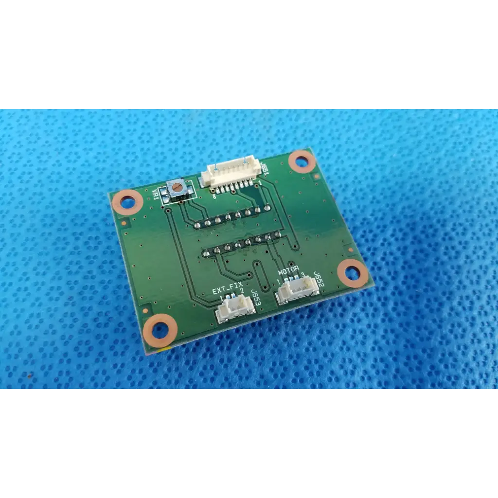 Green rectangular motor driver pcb board with four mounting holes for internal chinrest motor in topcon retinal camera