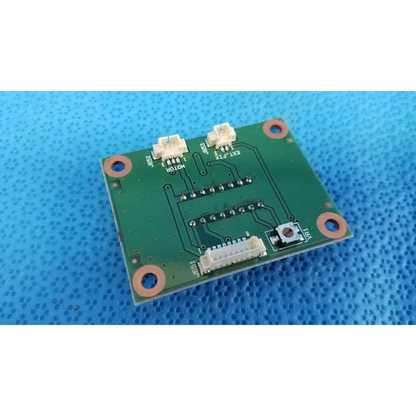 Green rectangular chinrest motor driver pcb board with white connectors and copper mounting holes for topcon camera