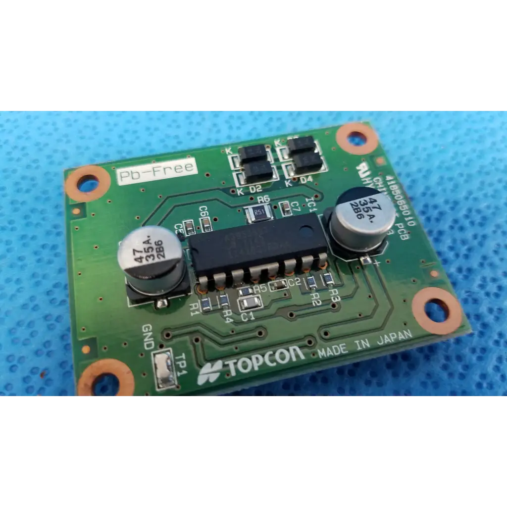 Green topcon chinrest motor driver pcb board with black ic and silver capacitors for trc-nw8 retinal camera