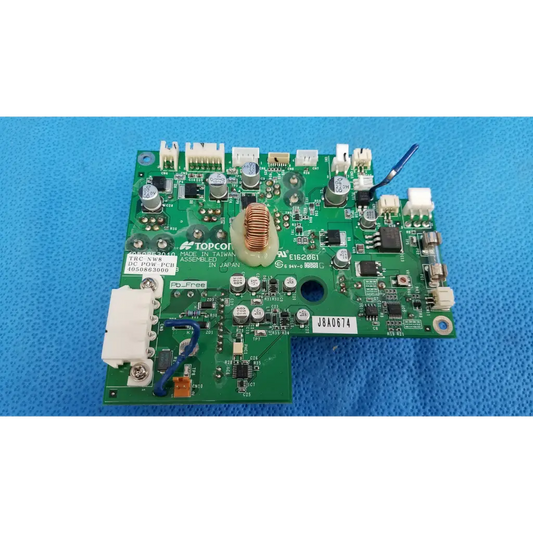 Green internal dc power pcb with capacitors and connectors for Topcon fundus camera model TRC-NW8 part 4050863000