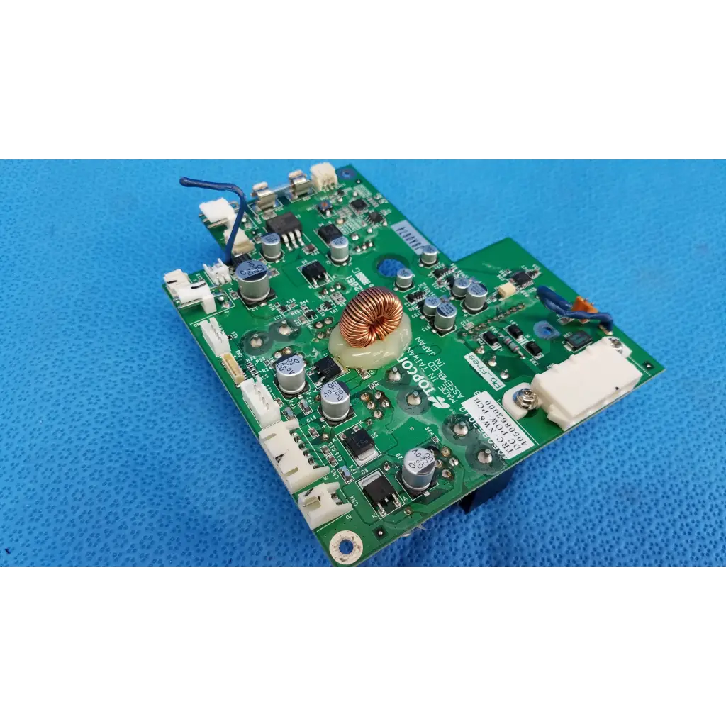 Green power pcb with capacitors resistors and copper toroidal inductor for internal dc power in fundus camera