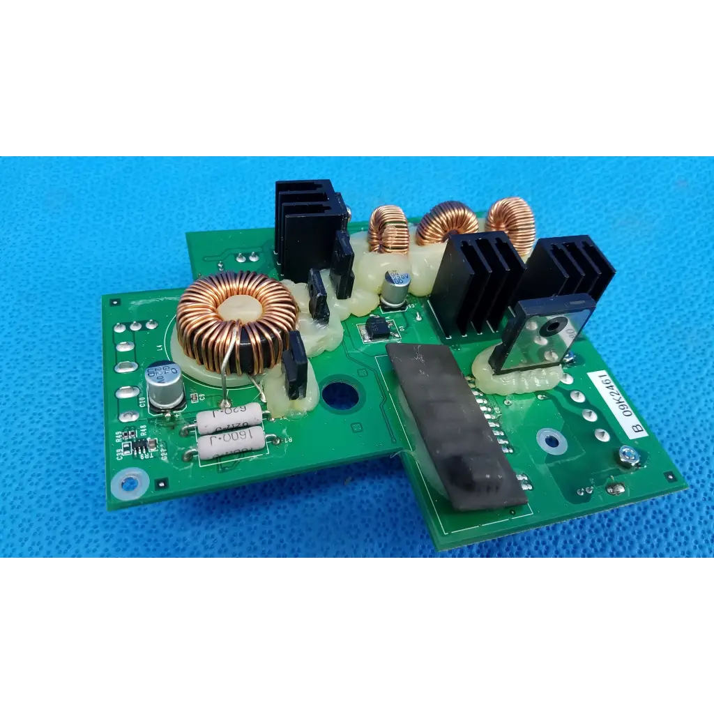 Internal dc power pcb with copper coils and black heat sinks for topcon trc-nw8 fundus camera power pcb
