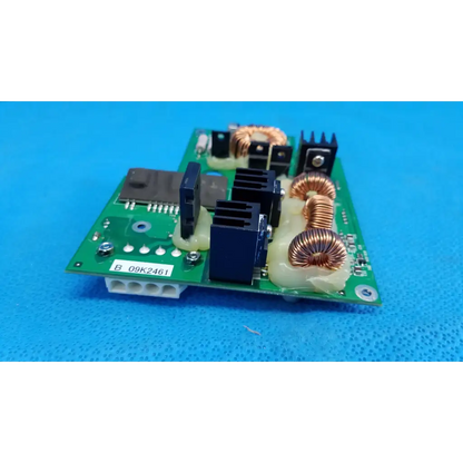 Green internal dc power pcb with copper coils and black components for topcon trc-nw8 fundus camera power pcb
