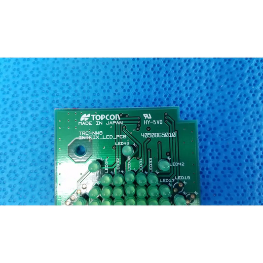 Green topcon trc-nwb led pcb circuit board with multiple green leds and printed labels for external fixation led target