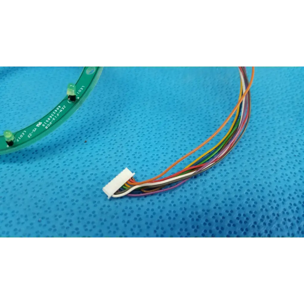 Green fixation led ring board with multiple colored wires and white connector for topcon trc-nw8 retinal camera