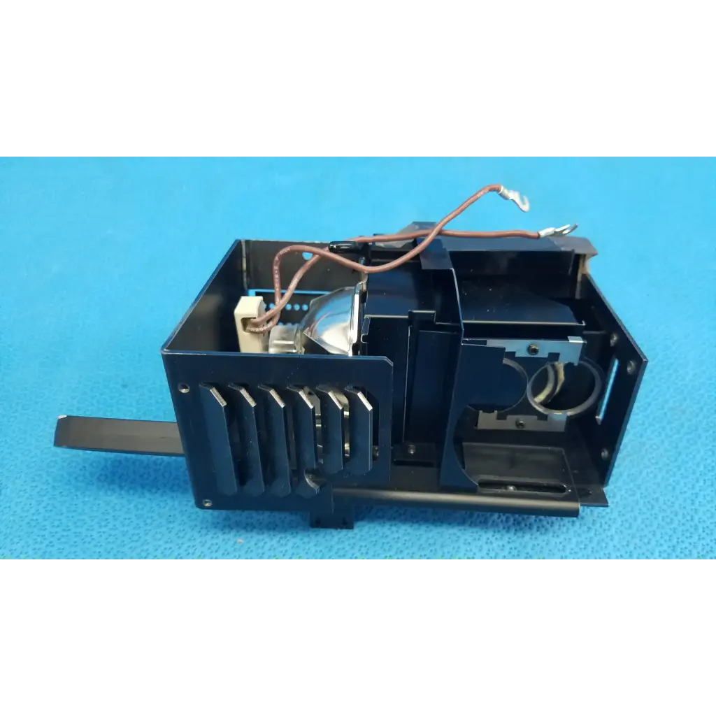Black metal halogen illumination lamp housing with internal wiring for topcon trc-nw6s fundus camera assembly