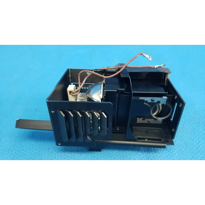 Black metal halogen illumination lamp housing with internal wiring for topcon trc-nw6s fundus camera assembly