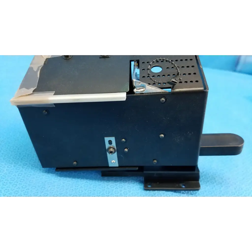 Black metal halogen illumination lamp assembly with perforated panel and silver hardware for Topcon TRC-NW8 fundus camera