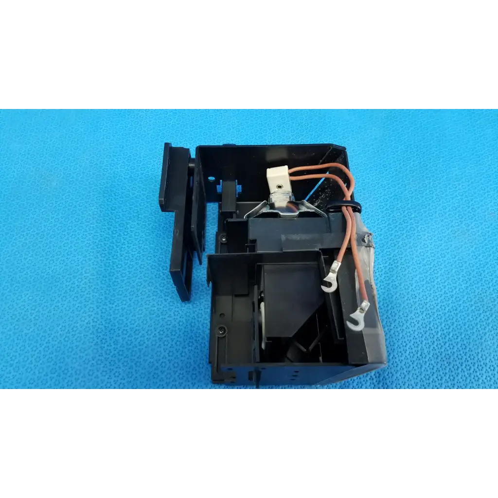 Black plastic electrical switch housing with exposed wiring and terminals for topcon trc-nw8 halogen illumination lamp assembly